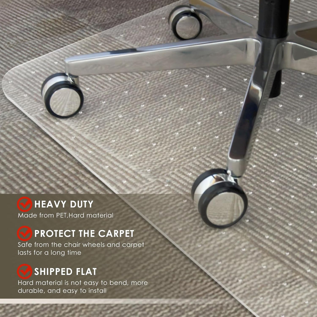 Heavy Duty Office Chair Mat for Carpet 32" x 55" Hard Material - Image 4