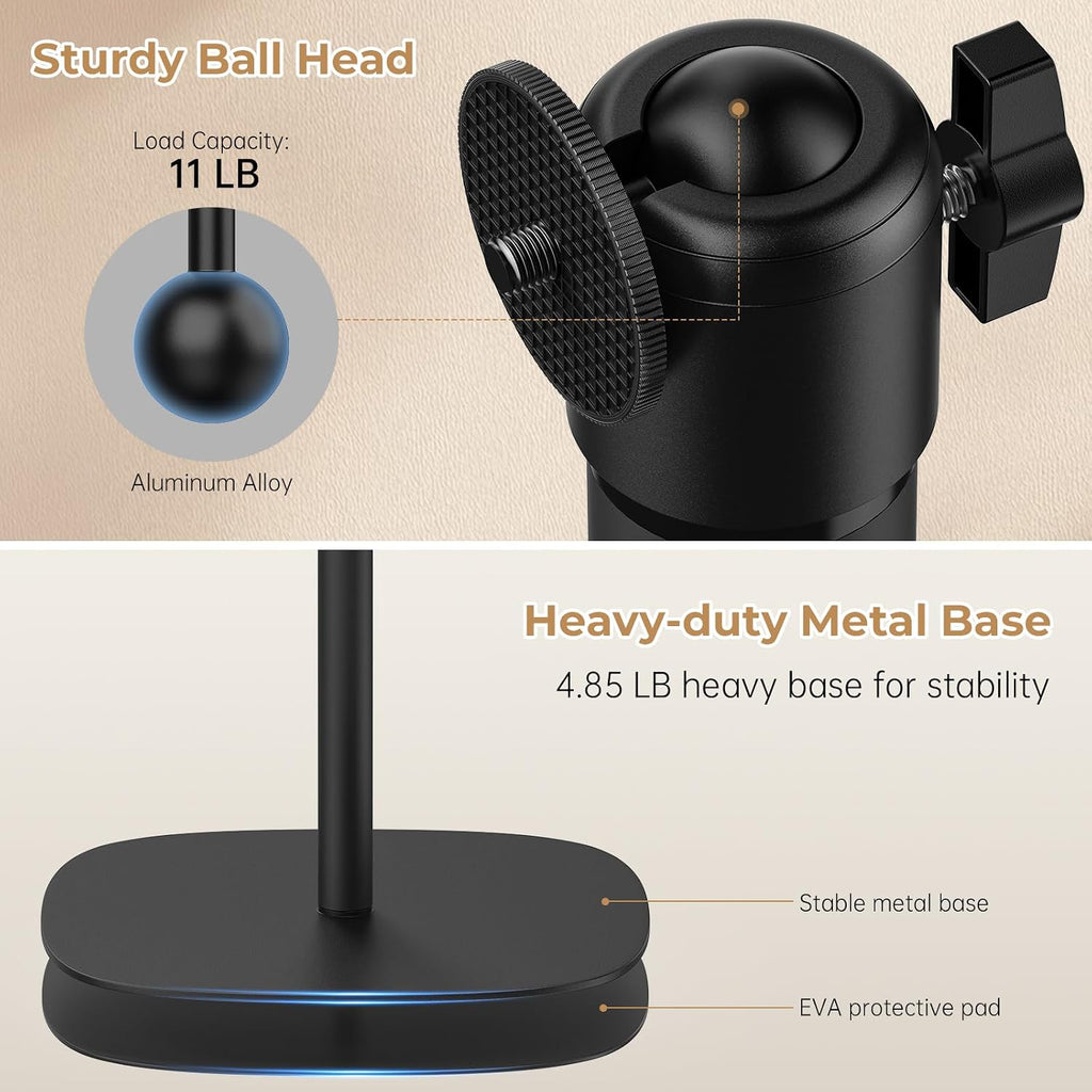 Projector Stand Floor Mount with Adjustable Height 20''-50'', Universal Projector Mount 360° Rotatable Compatible with Projector, Camera, Webcam for Home & Office & Outdoor - Image 4