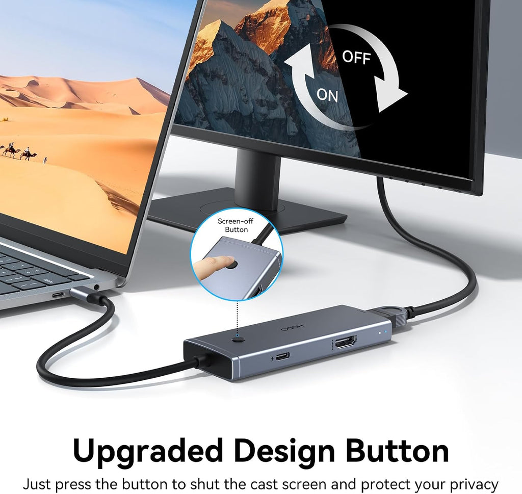 HODO Docking Station to Dual HDMI Monitors USB C to Dual HDMI Adapter 4K - Image 4