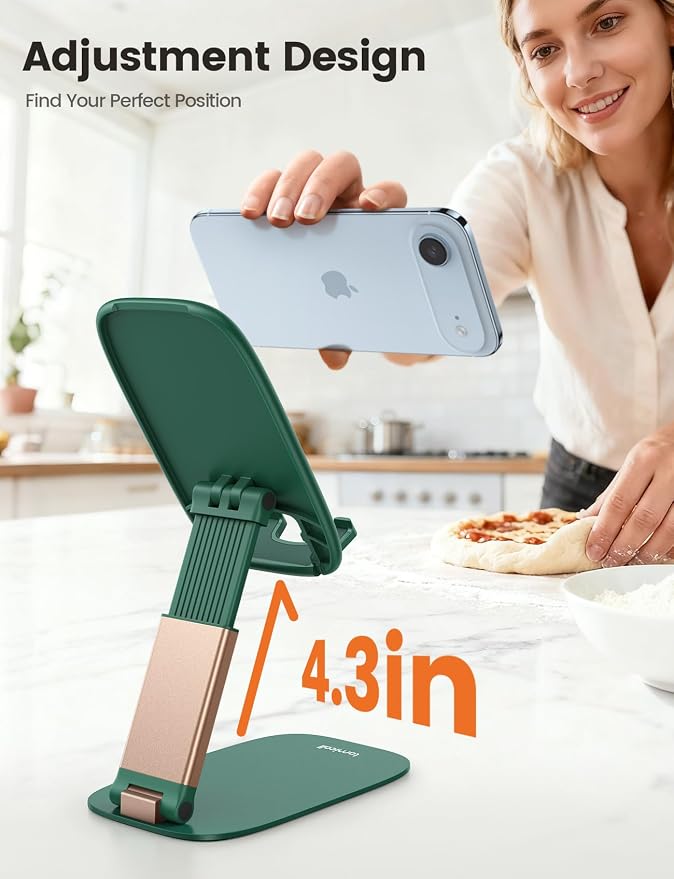 Lamicall Ultra-Thin Phone Stand, Green Office Desk Decor Accessories | Sage Green Desk Accessories, Office Cubical Decor for Men, Stocking Stuffers for Teens Girls Boys Gifts, Sturdy Phone Holder - Image 2
