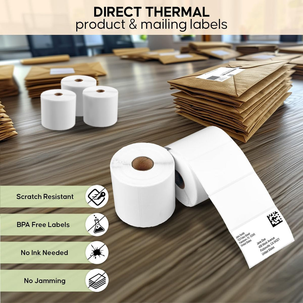 3x2 Thermal Labels - 2 Rolls, 700 Labels per Roll (1,400 Labels) - Direct Thermal Barcode Labels for Zebra, Rollo & Arkscan Printers - Image 3
