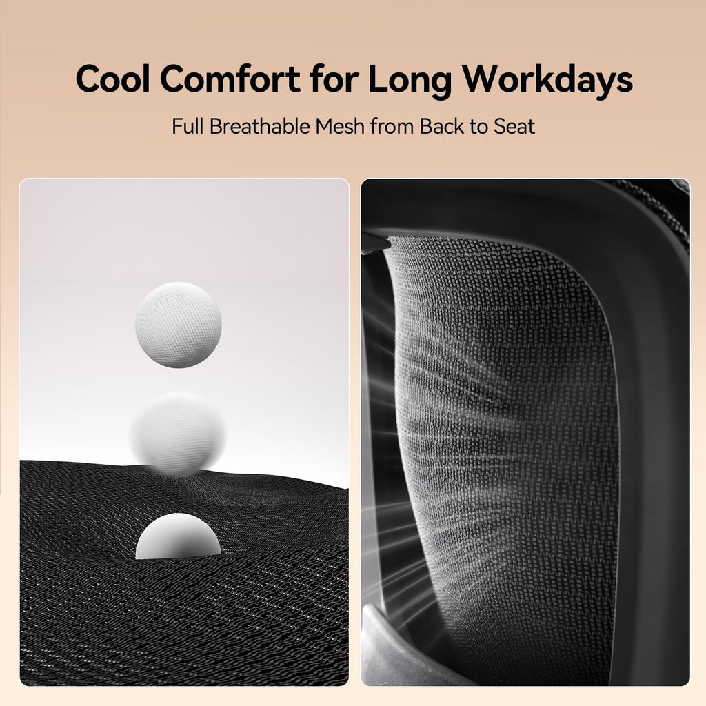 SIHOO B100 Mesh Office Chair, Comfy Ergonomic Office Chair - Image 8