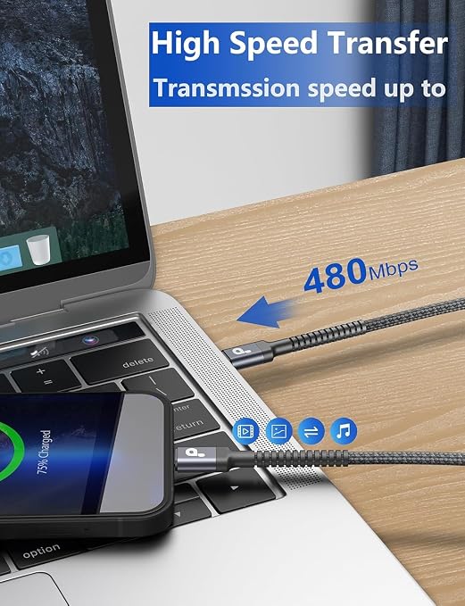 Extra Long USB C to C Cable 15FT, 100W USB C Cable Fast Charging, Upgraded | Extra Durable Braided USB C Cord for iPhone 17 16 15 Pro Max, MacBook Pro, Samsung Galaxy S10 S9 Plus, LG and More-2Pack - Image 4