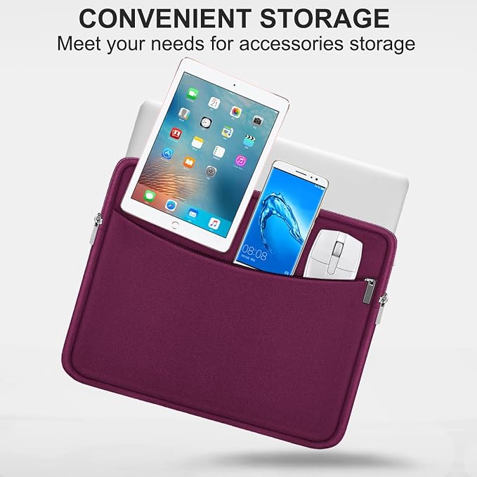Laptop Case 15.6 inch, Shockproof Protective Laptop Cover Carrying Computer Bag with Accessory Pocket Portable Computer Sleeve Compatible with HP, Dell, Lenovo, Asus, Rose Red - Image 2