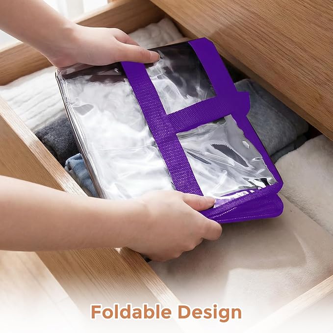 4 Pack Clear Storage Bags for Clothes, 45L Closet Organizers and Storage | Plastic storage with zipper and handle, moving bags, under-bed storage, closet organizer for blankets, comforters, toys - Image 5
