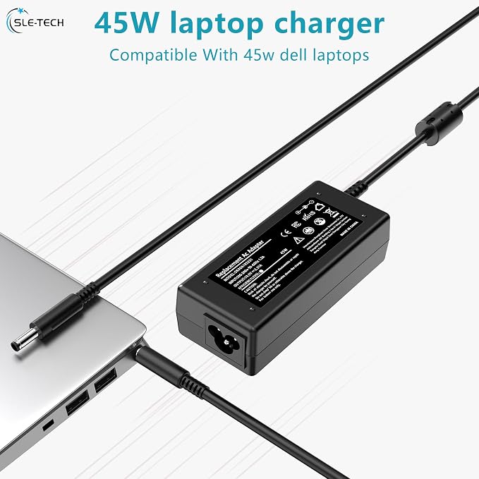 45W Charger for Dell Inspiron Latitude Vostro 4.5*3.0mm Round Tip | Compatible with Inspiron 11 13 14 15 17 Series 3420 3520 3583 3593, Latitude 3140 3420 3520, Vostro 3420 3520 - Image 5