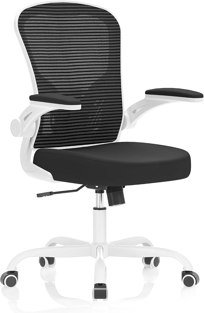 Office Chair|Ergonomic Desk Chairs 330LBS Capacity | Flip-up Armrests,Mesh Computer Chair,High Back,Comfy Work,Adjustable Lumbar Support by Synorla