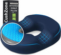 Donut Pillow Seat Cushion, Cooling Gel Memory Foam Chair Cushion, Blue | Office, Home & Car Seat Cushion, Butt Pillow for Tailbone Pain Relief, Hemorrhoids and Everyday Sitting Comfort by CushZone