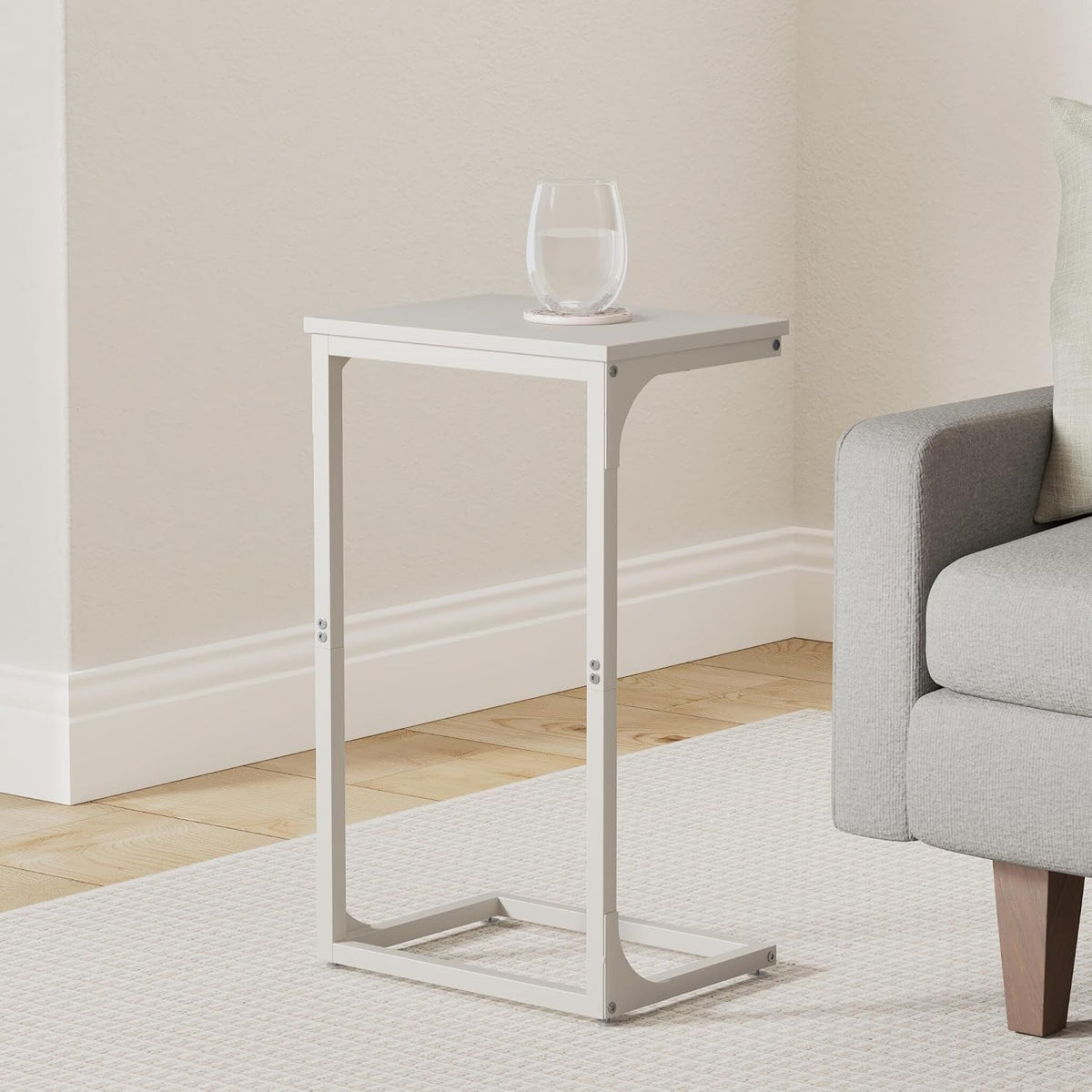 VASAGLE C-Shaped End Table, Couch Side Table for Sofa with Metal Frame - Image 2