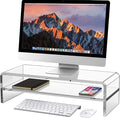 Egchi Acrylic Monitor Stand, 2 Tiers Computer Monitor Riser(20x8x5.5 Inch), Monitor Riser/Computer Stand for Home,Office,Business,PC Desk Stand for Keyboard Storage& Multi-Media Laptop Printer Screen | Computer Stand for Home,Office,Business,PC Desk St... by Egchi