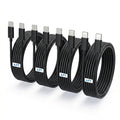 4-Pack 6ft 60W USB C to C Fast Charging Cable for Samsung Galaxy S26, S25 | Type C to C Charger Cord Compatible with iPhone 17, 17 Air,16,16 Plus,15, Pro Max, iPad Pro, Galaxy S24/S23/S22 - Black by TZBAY