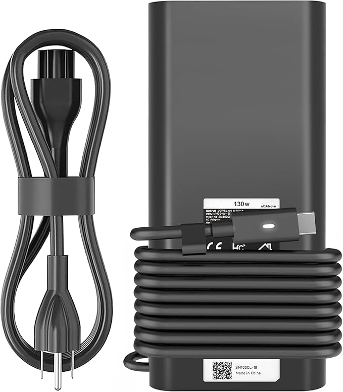 130W USB C Laptop Charger Compatible with Dell Precision 5530 5550 5560 5570 5750 5760 5770,Latitude 5401 5411 5501 5511 5520,XPS 15 17 9575 9500 9700 Power Supply Cord (DA130PM170 HA130PM170 0K00F5) by UNAWUDOH