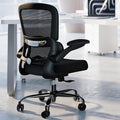 TRALT Ergonomic Office Chair Desk Chair with Adjustable Lumbar Support | Desk Chair Comfy with Flip-up Armrests Ergonomic Chair - Mesh Computer Chairs for Adults, 330lbs, Mesh (Black, 1) by TRALT