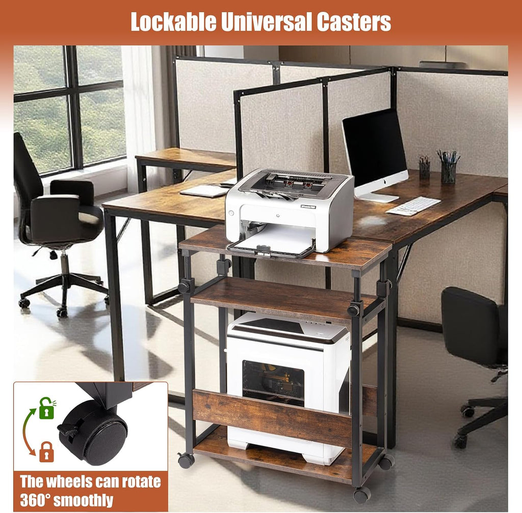 Height Adjustable Computer Tower Stand, Top Adjustable 24"Wx12"Dx23"-38"H - Image 3
