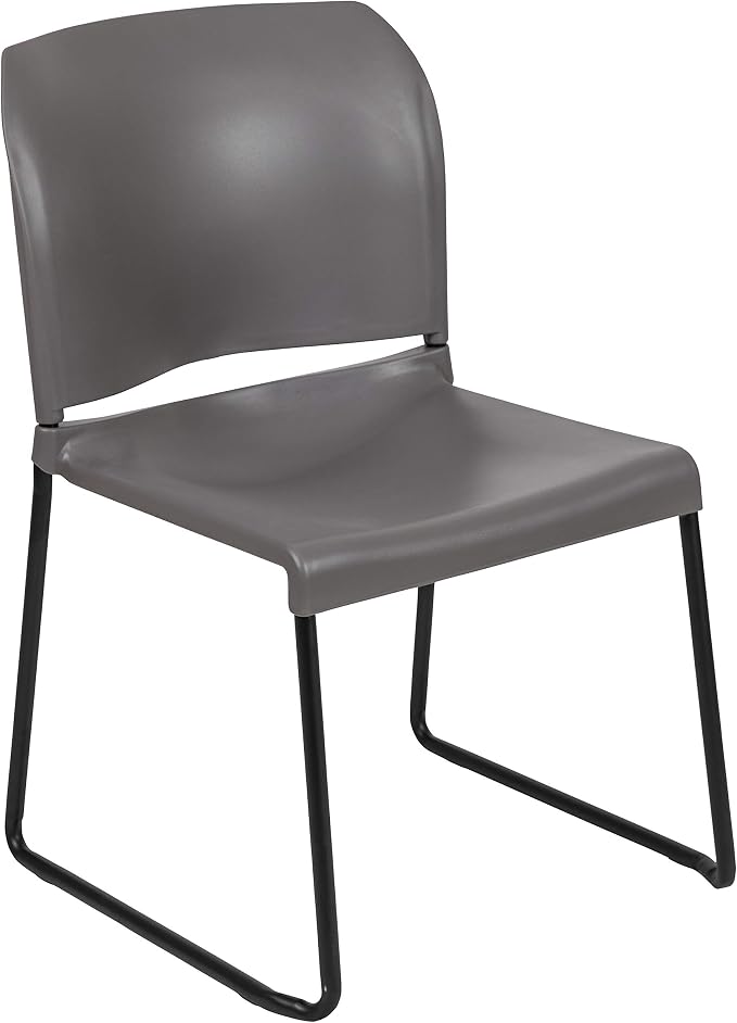 Flash Furniture Hercules Stack Chair, Black | Sled Base, Powder Coated, Contoured, 880 LBS. Weight Capacity by FlashFurniture