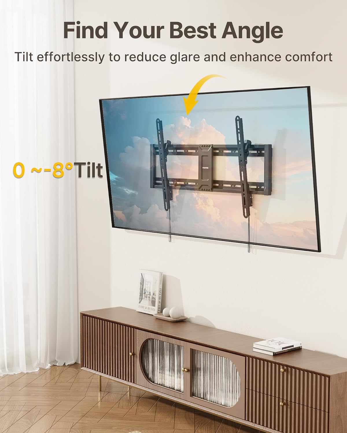 monTEK Heavy Duty Tilting TV Wall Mount for 43-95 Inch TVs, 200lbs Capacity - Image 4