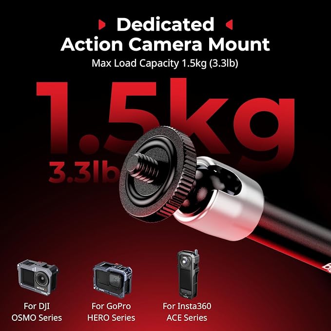 SMALLRIG Magic Arm with Super Clamp for Action Cameras, Camera Clamp Mount for GoPro Hero 13/12/11, for DJI Osmo Action 5 pro/4/3, for Insta360 Ace Pro 2, with 1/4" Screw for Monitor/LED Lights - Image 5
