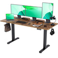 Claiks Electric Height Adjustable Standing Desk, 63x24 Inch, Rustic Brown | Smooth Height Adjustment, 3 Memory Presets, Cable Management Hub&Hook, Stable Steel Frame, 176lbs Capacity, Easy Assembly by CLAIKS