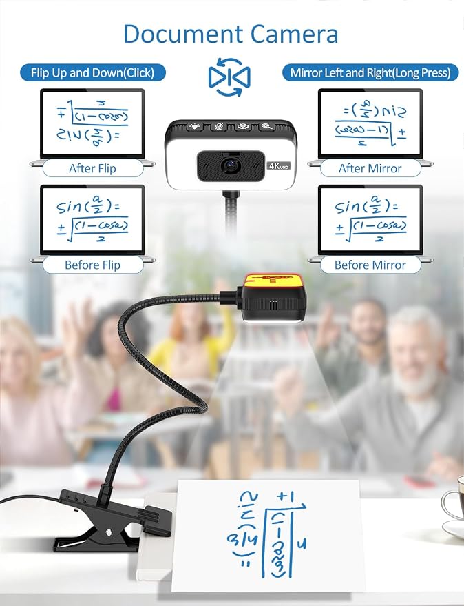 Webcam for PC, 4K Streaming Camera with Light, Web Camera for Desktop/Laptop Computer Webcam with Microphone, Plug and Play USB Web Cam with Bracket, for Video Calls and Meetings - Image 5
