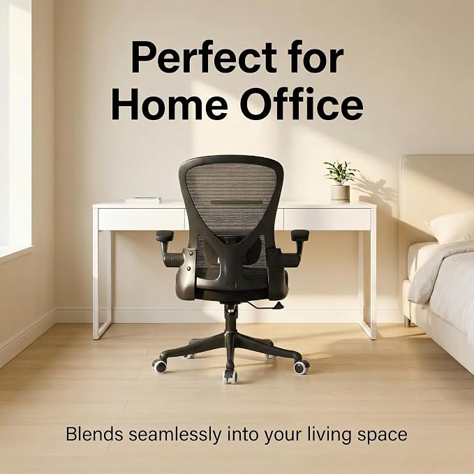 Ergonomic Office Desk Chair High Back Mesh Computer Chair Adjustable Chair | 360° Swivel Adjustable Lumbar Support & Flip-Up Armrests capacity 300 lbs capacity - Image 4