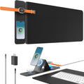 2nd Gen Wireless Charging Desk Mat,3-in-1 Foldable Phone Holder Mouse Pad | 35.43"x15.75" Large Desk Mat,2nd Gen Wireless Charging Tech,Charges Phone, AirPods & Watch,Includes 35W PD Adapter by AWEXEO