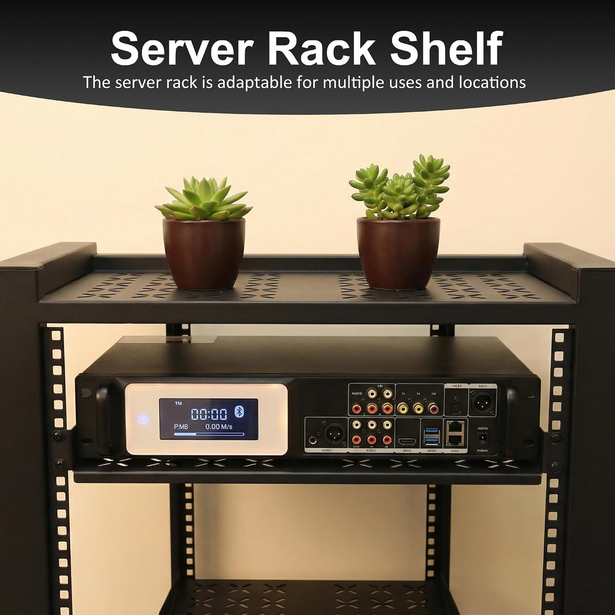 2 Pieces 19" 1u Rack Shelf, 1U Server Rack for Network Equipment Shelf Mounting,10 Inches Depth Rack Mount Vented Cantilever Trays - Image 6