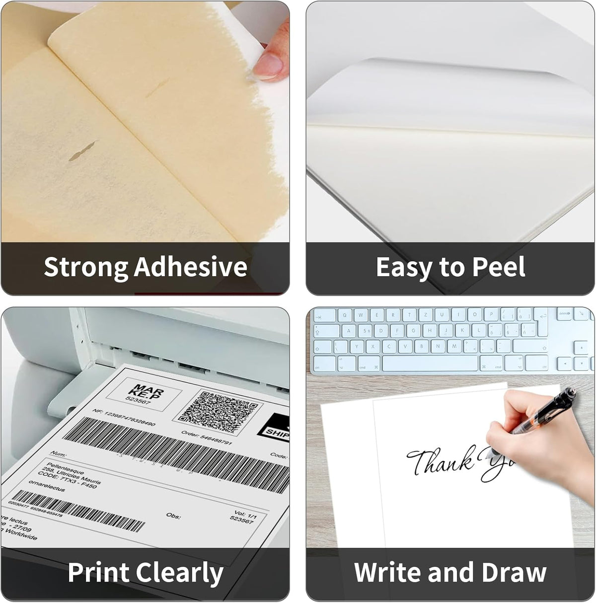 500 Sheets 8.5" x11" Full Sheet Shipping Labels, Printable Sticker Paper, Matte, Letter Size Label Stickers for Laser/Inkjet Printers (500 Labels) - Image 5