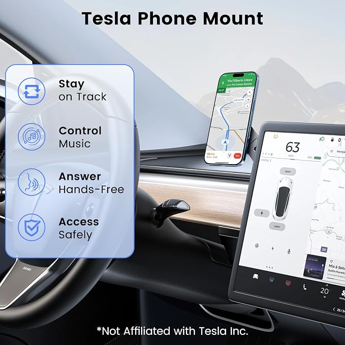 Magnetic Phone Holder for Laptop, MagSafe Laptop Phone Mount for iPhone 17/16/15/14/13/12 & All Phones, 180°Adjustable Magnetic Phone Holder for Tesla Monitor (Gray) - Image 8