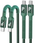 USB C Cable Fast Charging 10FT, 2Pack USBC to USBC Cable iPhone 17 Charger | Long Type C Nylon Braided USB-C Charger Cord for iPhone 17/16/15/Pro Max/Plus/Samsung Galaxy S26 S23 and More-Green by PRAKIE