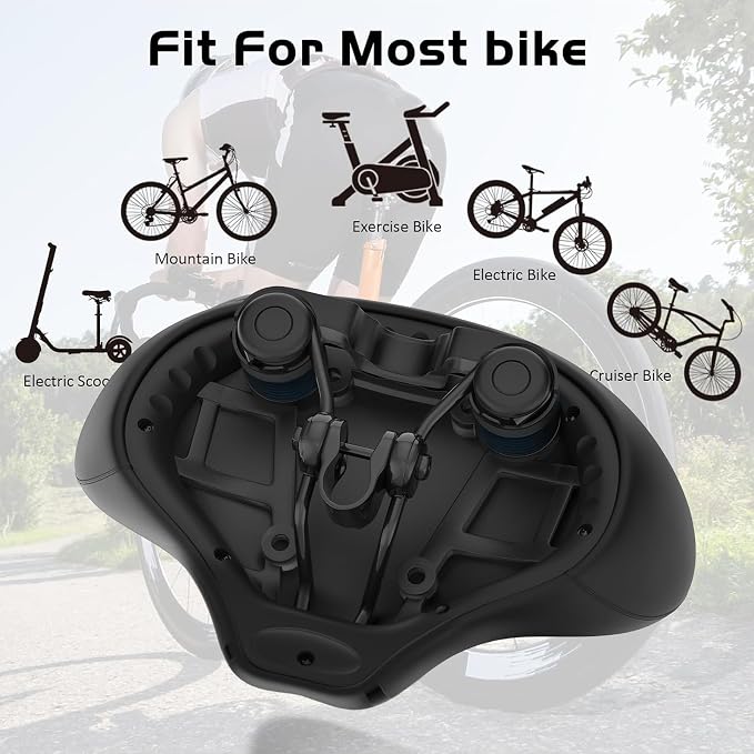 Noseless Bike Seat Cushion for Men & Women - Extra Padding & Comfort Wide Bicycle Seat, Oversized Comfortable Saddle for Peloton Bikes, Exercise Bikes, Electric Bikes, Cruiser Bikes - Image 5