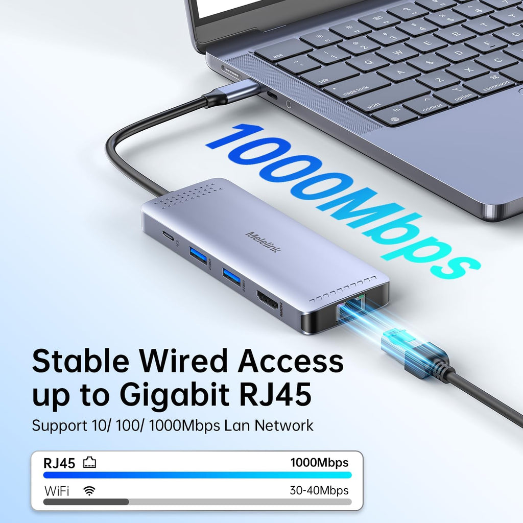USB C Hub Ethernet, 10 in 1 Multiport Adapter USB-C to HDMI 4K@60Hz - Image 4