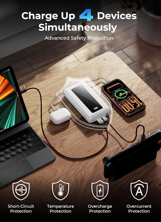 Portable Charger Power Bank 50000mAh with Built-in Cables - Image 6
