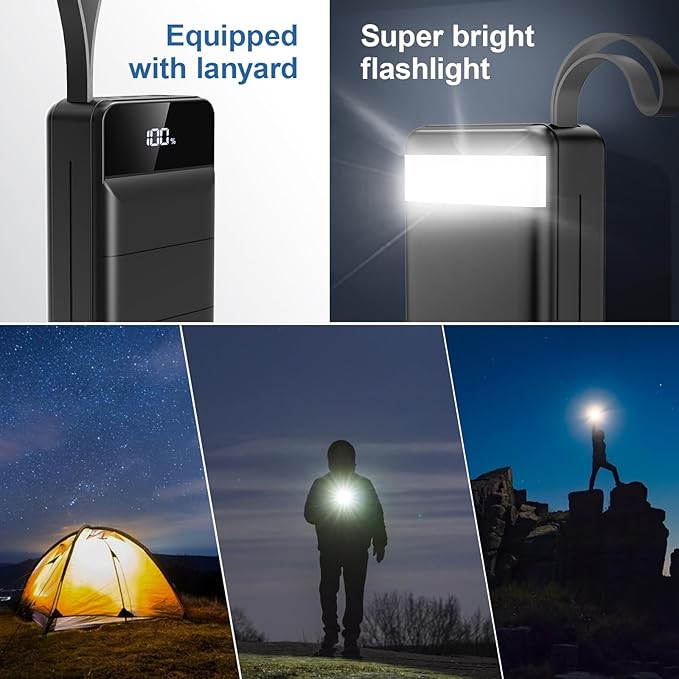 Portable Charger Power Bank 60000mAh Fast Charging 22.5W PD4.0 & QC 4.0 with USB C Battery Pack Charger Portable High Capacity Portable Phone Charger Power Bank for iPhone,Samsung,Travel (Black) | USB C 22.5W Fast Charging, PD4.0 & QC 4.0, High Capacit... - Image 6