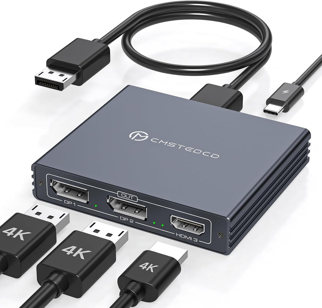 Displayport Splitter 3 Monitors Dual DP with HDMI Adapter 4K60Hz Extended Display 1 in 3 Out Displayport MST Hub for Multiple Monitors Compatible for PC, Graphics Card, Lenovo, HP and More by DGYBDFC