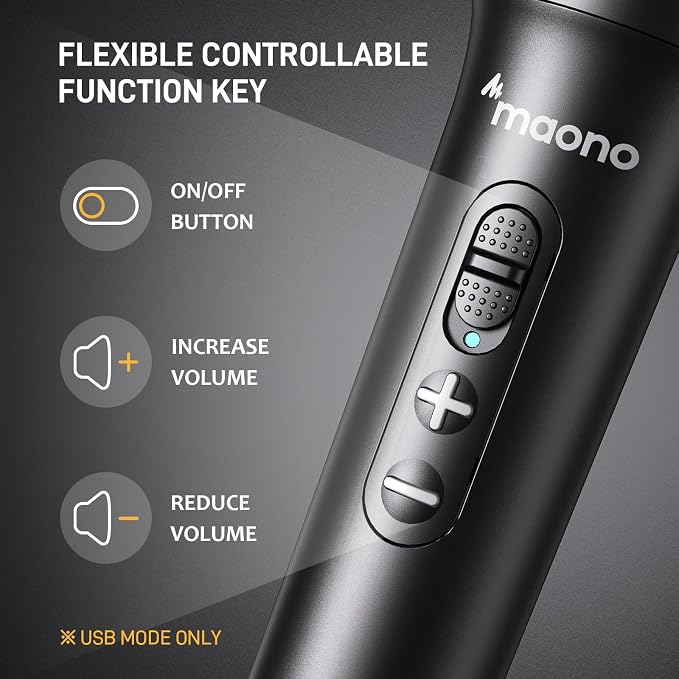 MAONO HD300T USB/XLR Dynamic Podcast Microphone for PC & Audio Interface | Studio Mic with Volume Control, Headphones Jack, Shock Mount, Pop Filter for Vocal Record Streaming Content Creation Singing - Image 3