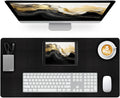 Leather Desk Pad Mat, Black Desk Mat, 23.6" x 13.7" by Meetcolor
