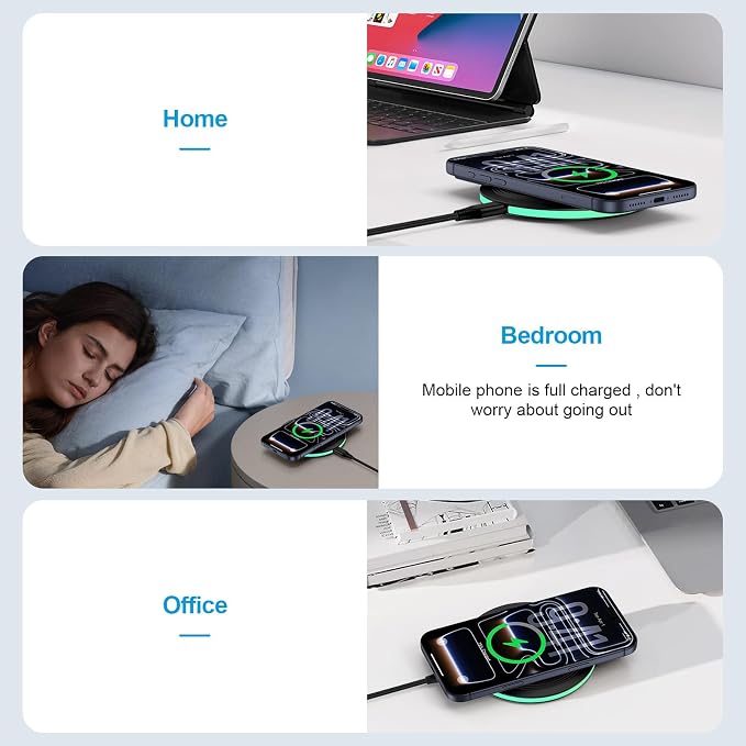 15W Wireless Charger Fast Charging Pad Samsung S26 Wireless Charger Station | for Galaxy S25 FE Edge Plus Ultra S25+ S24 FE Ultra S23 Ultra Z Flip8 7 6, Google Pixel 10a 9a 8a, iPhone 17e 16 15 Pro Max - Image 7