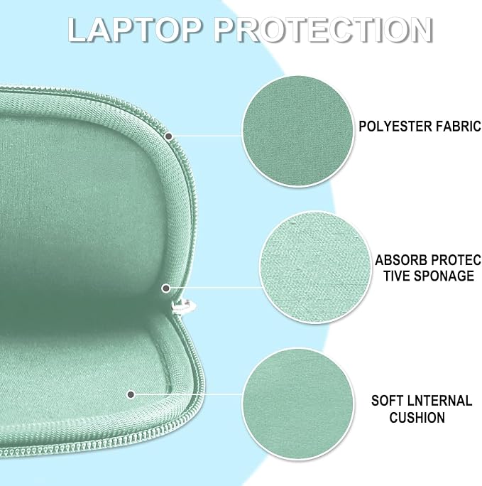 Laptop Sleeve Case 15.6 inch, Shockproof Protective Laptop Cover Carrying Computer Bag with Accessory Pocket Portable Computer Sleeve Compatible with HP, Dell, Lenovo, Asus, Binglan - Image 5