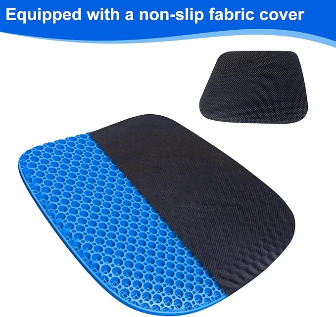 Large Gel Seat Cushion for Long Sitting With Non-Slip Cover,Soft & Breathable,Chair Cushion,Car seat Cushion,Office seat Cushion,Seat Cushion for Desk Chair,Wheelchair Cushion (Blue, Large Size) - Image 8