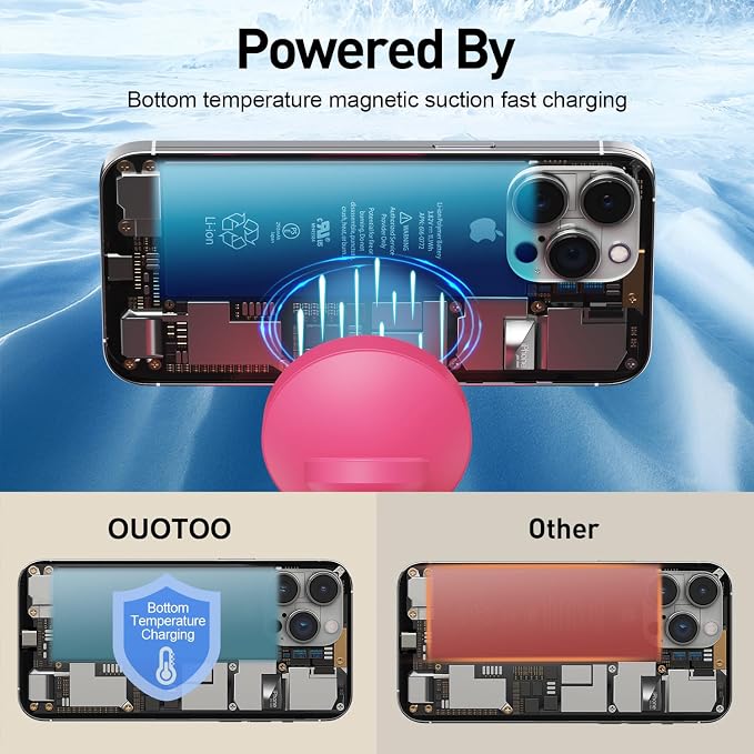 【Adjustable Blue Ambient Light】 Wireless Charger 3 in 1 for iPhone, Magnetic Charging Station for Apple Family,15W Fast MagSafe Charger Stand,for iPhone17-12-iWatch AirPods Series - Image 5