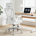 Office Chair Ergonomic Office Chair, Mesh Desk Chair, White, 1 PK | Lumbar Support, Head Support, Rocking Function, Flip-up Armrests, Mesh High Back, Suitable for Home Office by Unknown
