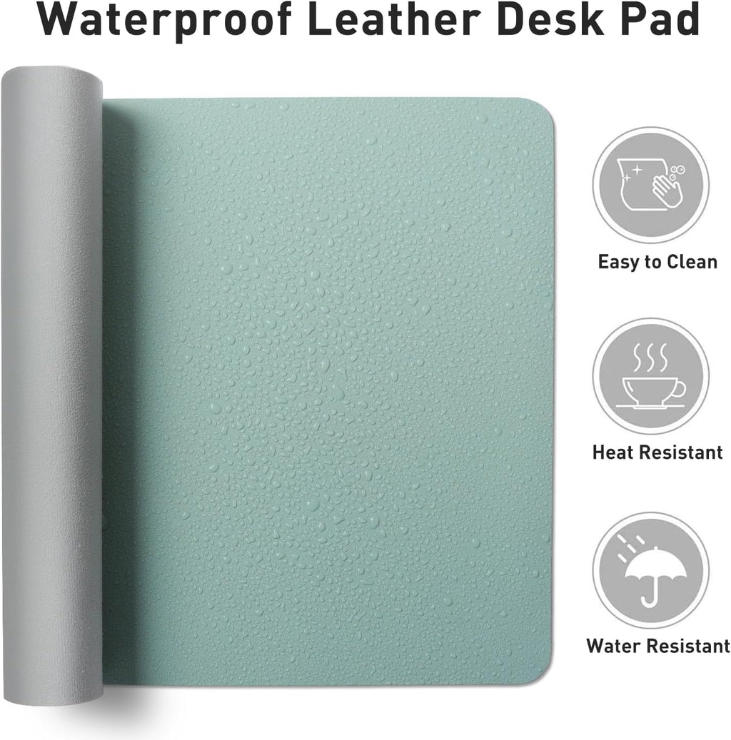 Aothia Faux Leather Desk Mat – Large Mouse Pad, Non-Slip PU Leather Blotter, Waterproof Writing Surface for Office and Home (Light Blue, 47.2" x 23.6") - Image 7