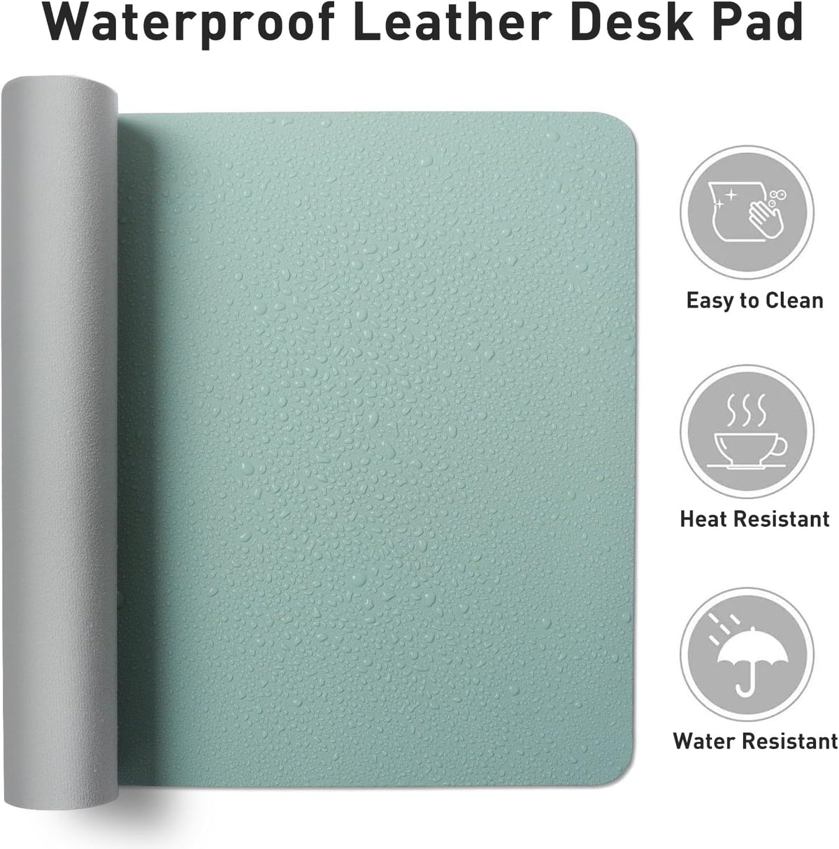 Aothia Leather Desk Pad Protector, Mouse Pad, Office Desk Mat, Non-Slip PU Leather Desk Blotter, Laptop Desk Pad, Waterproof Desk Writing Pad for Office and Home (23.6" x 13.7", Light Blue) - Image 6