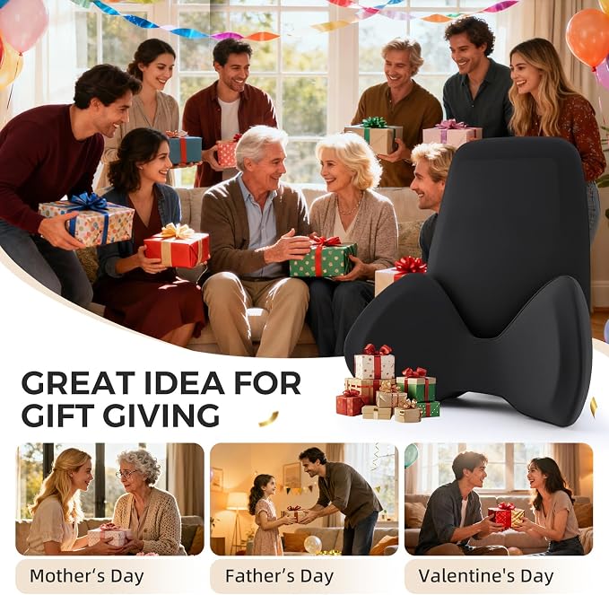 BEBAS Ergonomic Memory Foam Extended Lumbar Support Pillow for Car, Black | Extended Full Back Support, 2-in-1 Detachable Design Lumbar Cushion, Breathable Washable Cover, Fits for Driving, Office - Image 9