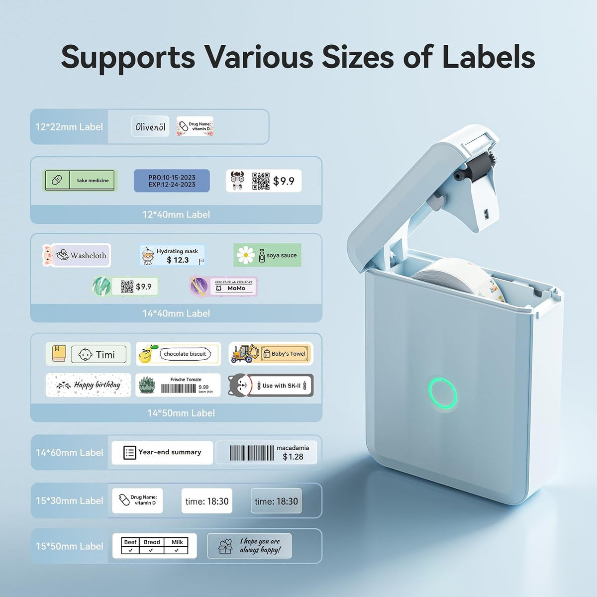 NIIMBOT D110 Bluetooth Label Maker Machine with 1Tape for Home Use, Blue - Image 6
