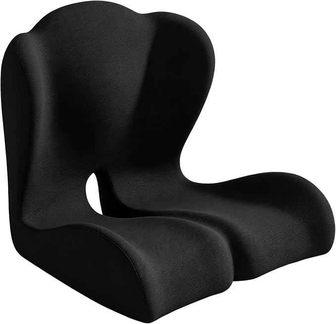 Seat Cushion for Office Chair and Car – L-Shaped Ergonomic Seat Cushions for Stability & Anti-Slip, Orthopedic Cushion for Sciatica, Back & Tailbone Pain Relief, Black - Image 9