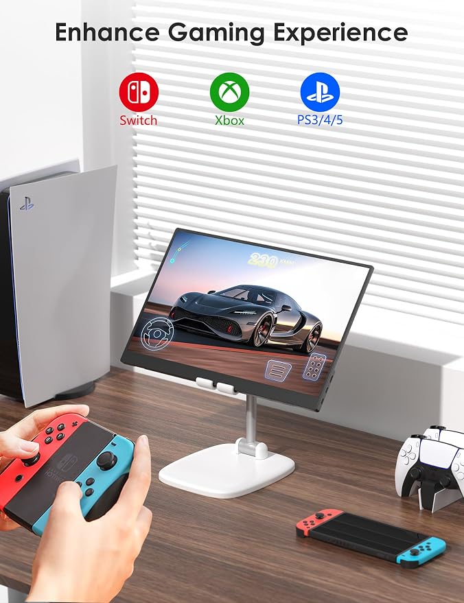 Anyuse 17.3" FHD 144Hz IPS USB-C HDMI Portable Monitor | 17.3" FHD IPS 144Hz HDR, smart cover+speakers, USB-C/HDMI, PC/Mac/Phone/PS5/Xbox/Switch, travel gaming. - Image 6