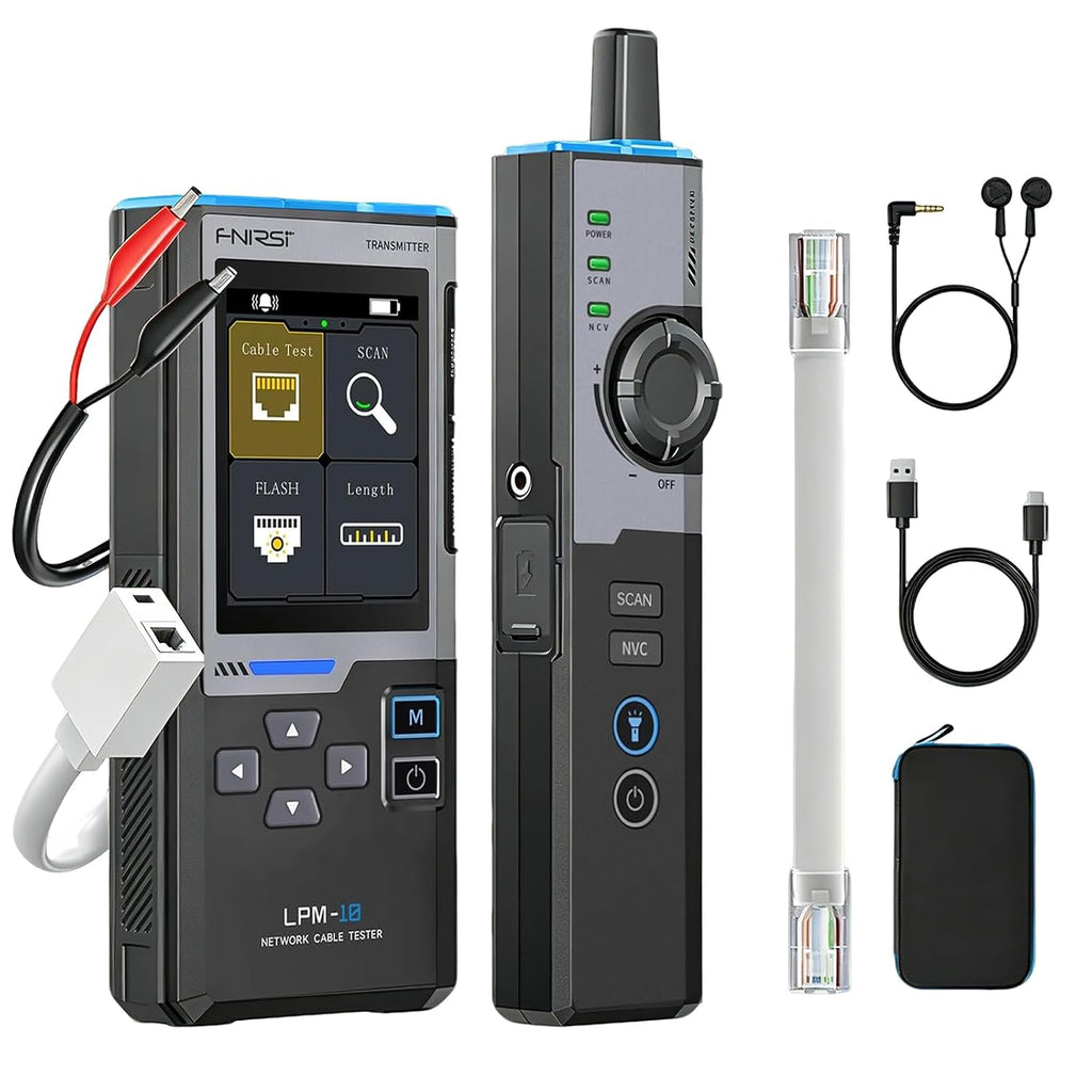 Upgraded FNRSI LPM-10A Network Cable Tester Kit, for CAT5 CAT6 RJ11 RJ45 by PHINERIS