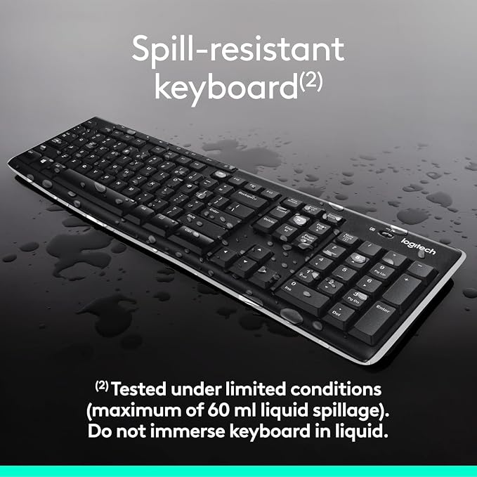 Logitech MK270 Wireless Keyboard and Mouse Combo for Windows, 2.4 GHz Wireless, Compact Mouse, 8 Multimedia and Shortcut Keys, 2-Year Battery Life, for PC, Laptop - Black (Pack of 4) - Image 5