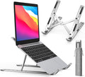 ivoler Laptop Stand, Laptop Holder Riser Computer Tablet Stand, 6 Angles Adjustable Aluminum Ergonomic Foldable Portable Desktop Holder Compatible with 10-15.6” MacBook,iPad, HP, Dell, Lenovo Silver by iVoler